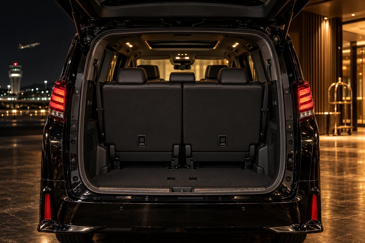 Illustrative Toyota Alphard luggage space