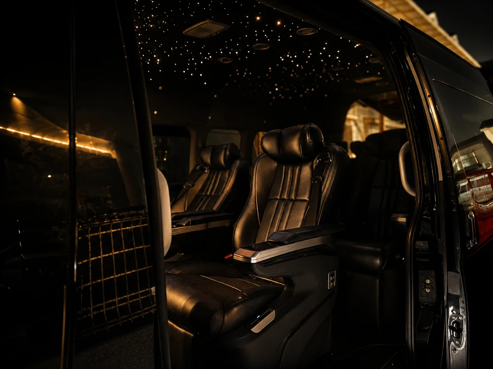 Illustrative Premium Hiace reclining seats and star ceiling